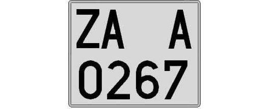 ZA0267A matricula cuadrada