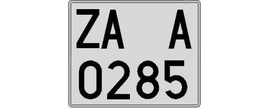 ZA0285A matricula cuadrada