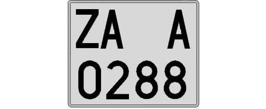 ZA0288A matricula cuadrada