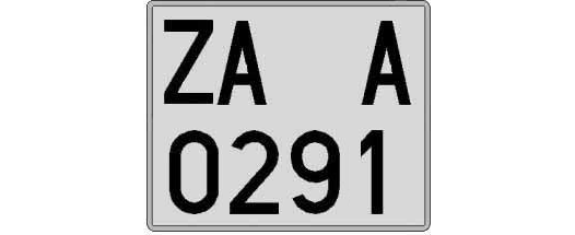 ZA0291A matricula cuadrada
