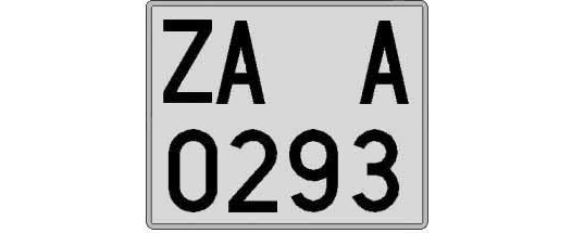 ZA0293A matricula cuadrada