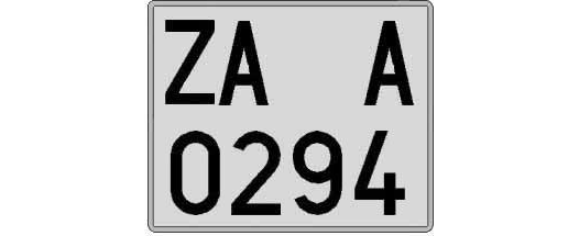 ZA0294A matricula cuadrada