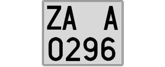 ZA0296A matricula cuadrada