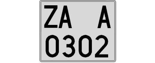 ZA0302A matricula cuadrada