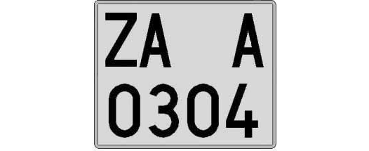 ZA0304A matricula cuadrada