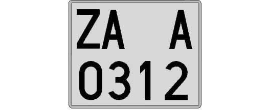 ZA0312A matricula cuadrada