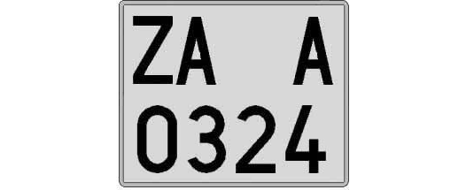ZA0324A matricula cuadrada