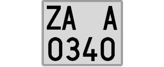 ZA0340A matricula cuadrada