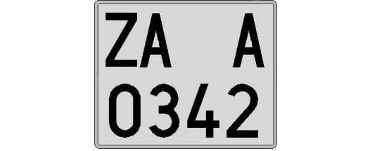 ZA0342A matricula cuadrada