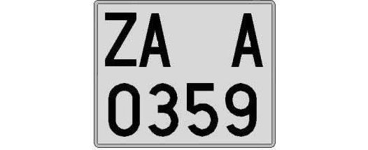 ZA0359A matricula cuadrada