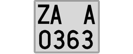 ZA0363A matricula cuadrada