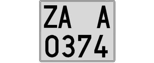 ZA0374A matricula cuadrada