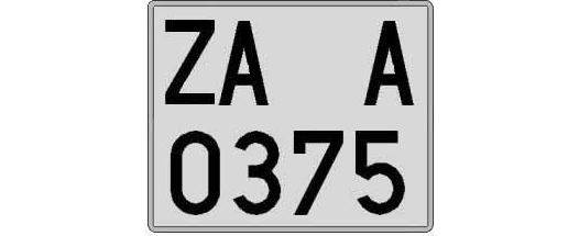 ZA0375A matricula cuadrada