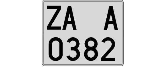 ZA0382A matricula cuadrada