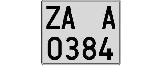 ZA0384A matricula cuadrada
