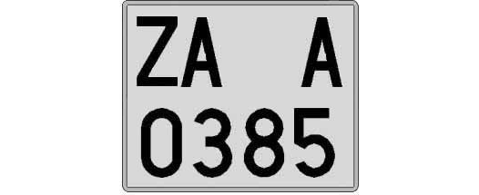 ZA0385A matricula cuadrada