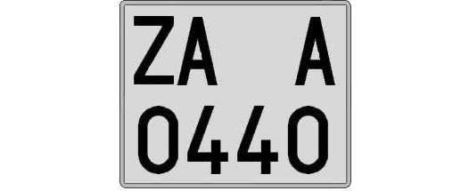 ZA0440A matricula cuadrada