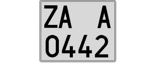 ZA0442A matricula cuadrada