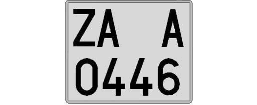 ZA0446A matricula cuadrada