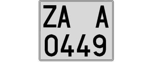 ZA0449A matricula cuadrada