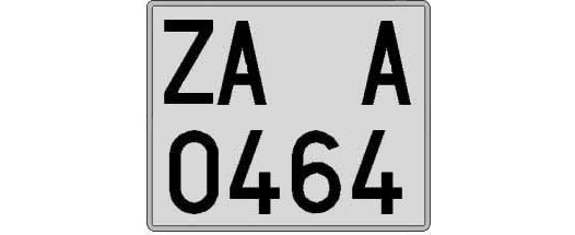 ZA0464A matricula cuadrada