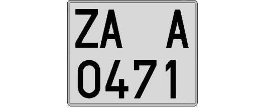 ZA0471A matricula cuadrada