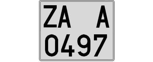 ZA0497A matricula cuadrada