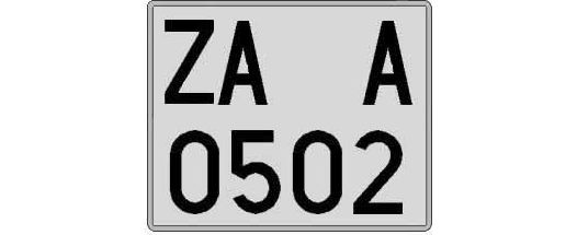 ZA0502A matricula cuadrada