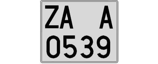 ZA0539A matricula cuadrada