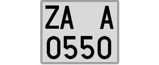 ZA0550A matricula cuadrada