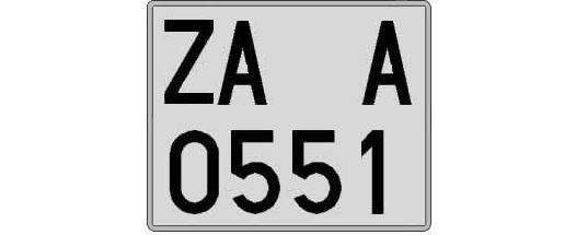 ZA0551A matricula cuadrada