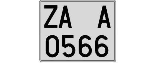 ZA0566A matricula cuadrada