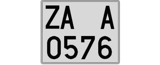 ZA0576A matricula cuadrada