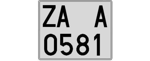 ZA0581A matricula cuadrada