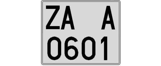 ZA0601A matricula cuadrada