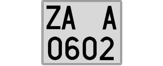 ZA0602A matricula cuadrada