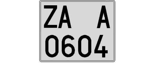 ZA0604A matricula cuadrada