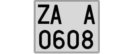ZA0608A matricula cuadrada
