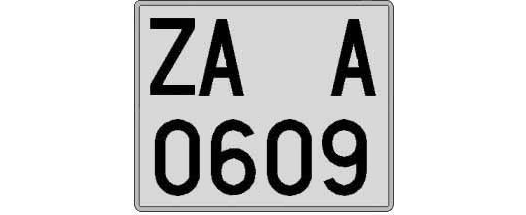 ZA0609A matricula cuadrada