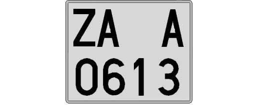 ZA0613A matricula cuadrada
