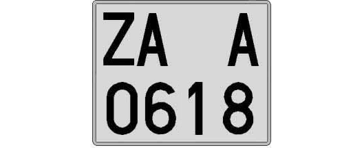 ZA0618A matricula cuadrada