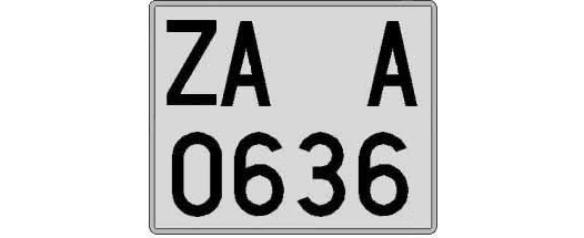 ZA0636A matricula cuadrada