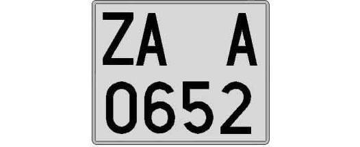 ZA0652A matricula cuadrada
