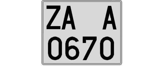 ZA0670A matricula cuadrada