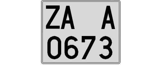 ZA0673A matricula cuadrada