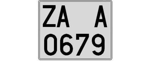 ZA0679A matricula cuadrada
