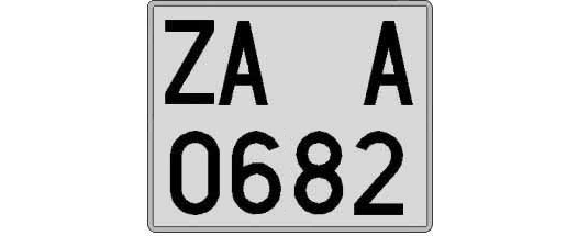 ZA0682A matricula cuadrada