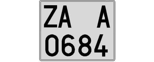 ZA0684A matricula cuadrada