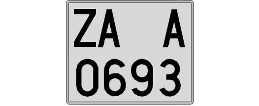 ZA0693A matricula cuadrada