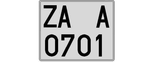 ZA0701A matricula cuadrada